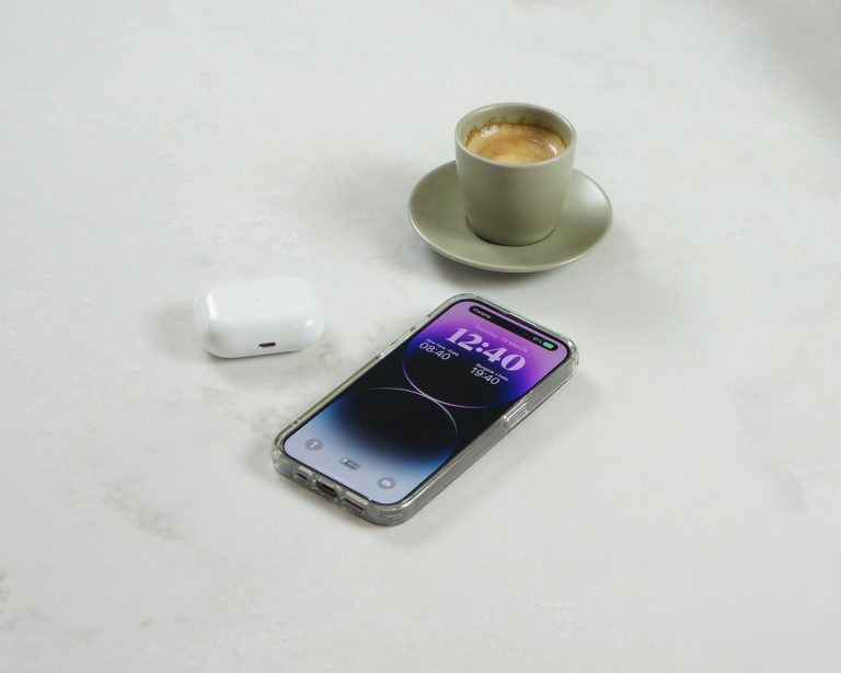 airpods and iphone wireless charging through quartz countertop